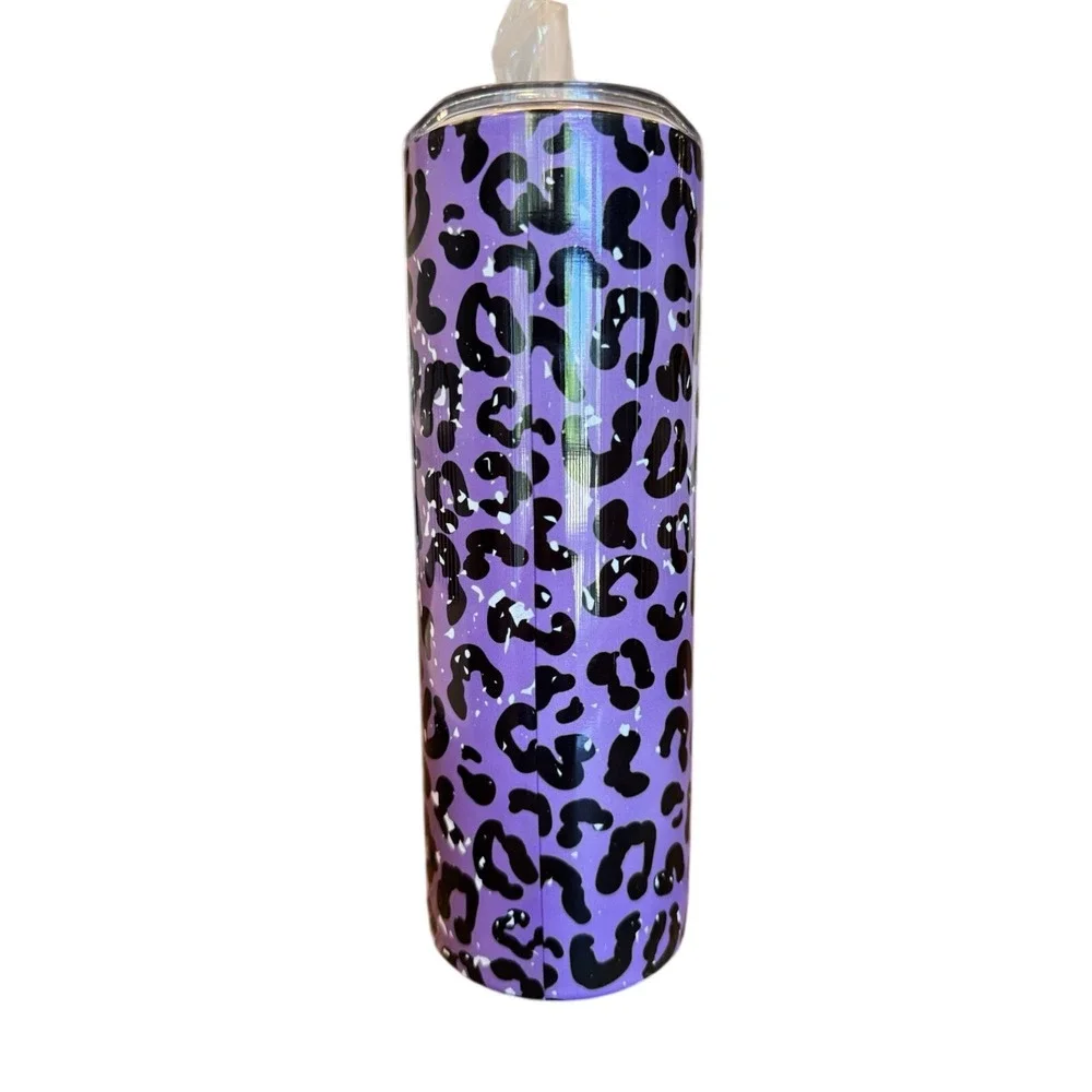 Stainless Steel 20oz Tumbler Skinny Cup Dead Inside But Caffeinated‎ W/straw